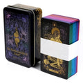 🌑 Neon Moon Tarot Deck – 78 Cards | Compact 10.3 x 6 cm | Includes Guidebook & Tin Box | Fusion of The Light Seers & Adventure Time Tarot | Family & Party Divination Game WHITE