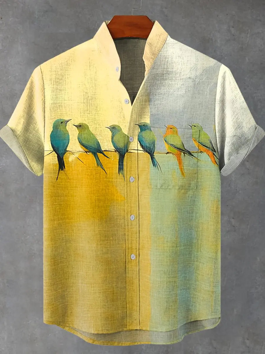 ⛩️ The Zen-Art Heritage Edition: Premium Men’s Japanese Retro Linen Shirt – High-Definition Artistic Graphic Print, Breathable Organic Cotton-Linen Blend, and Sophisticated Luxury Button-Down SFQQQD2334
