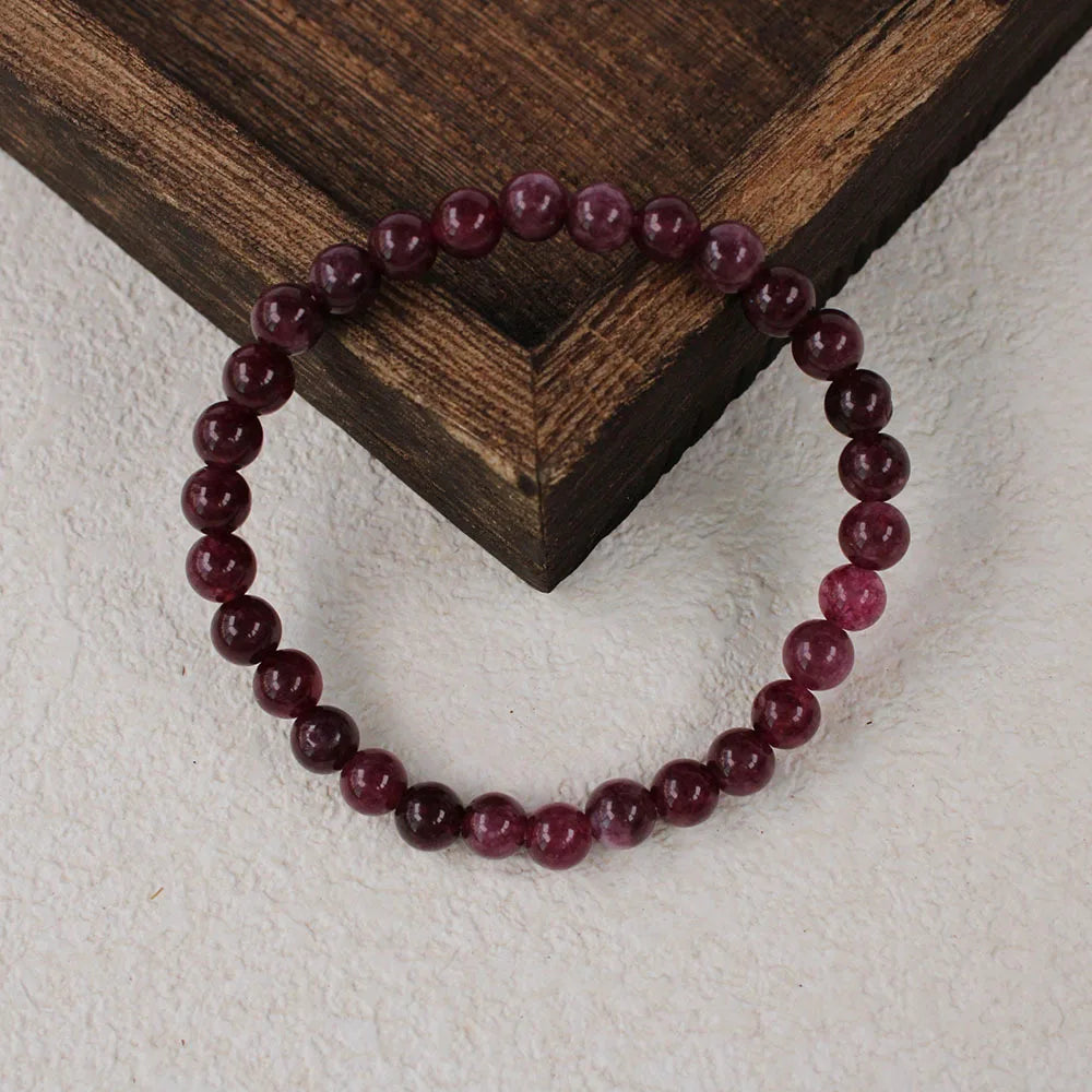 ✨ Garnet Stone Beaded Bracelet for Women – 8mm Natural Stone Jewelry – Elegant and Energizing