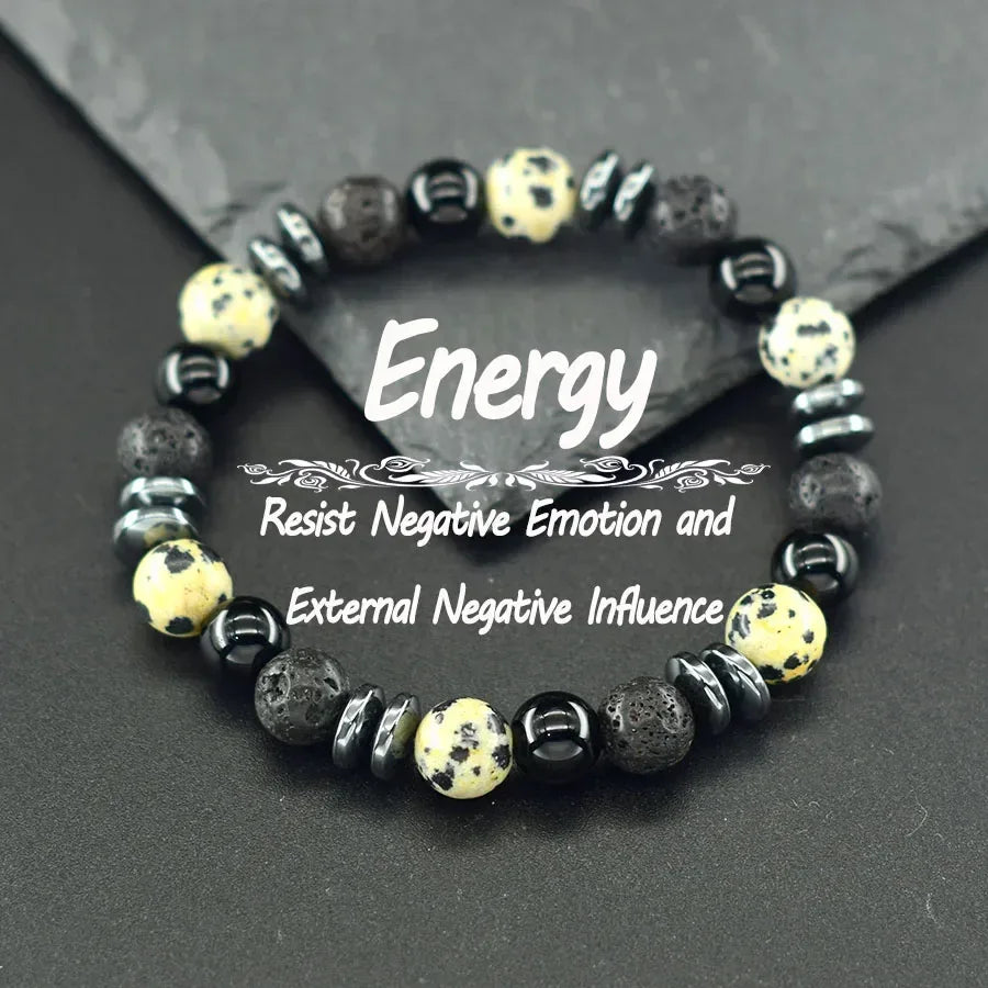 ✨ Genuine Natural Gold Swan Stone Bead Bracelet – Classic Volcanic Obsidian Design, Promoting Harmony & Prosperous Relationships for Men & Women 10 Spot 8 mm Beads
