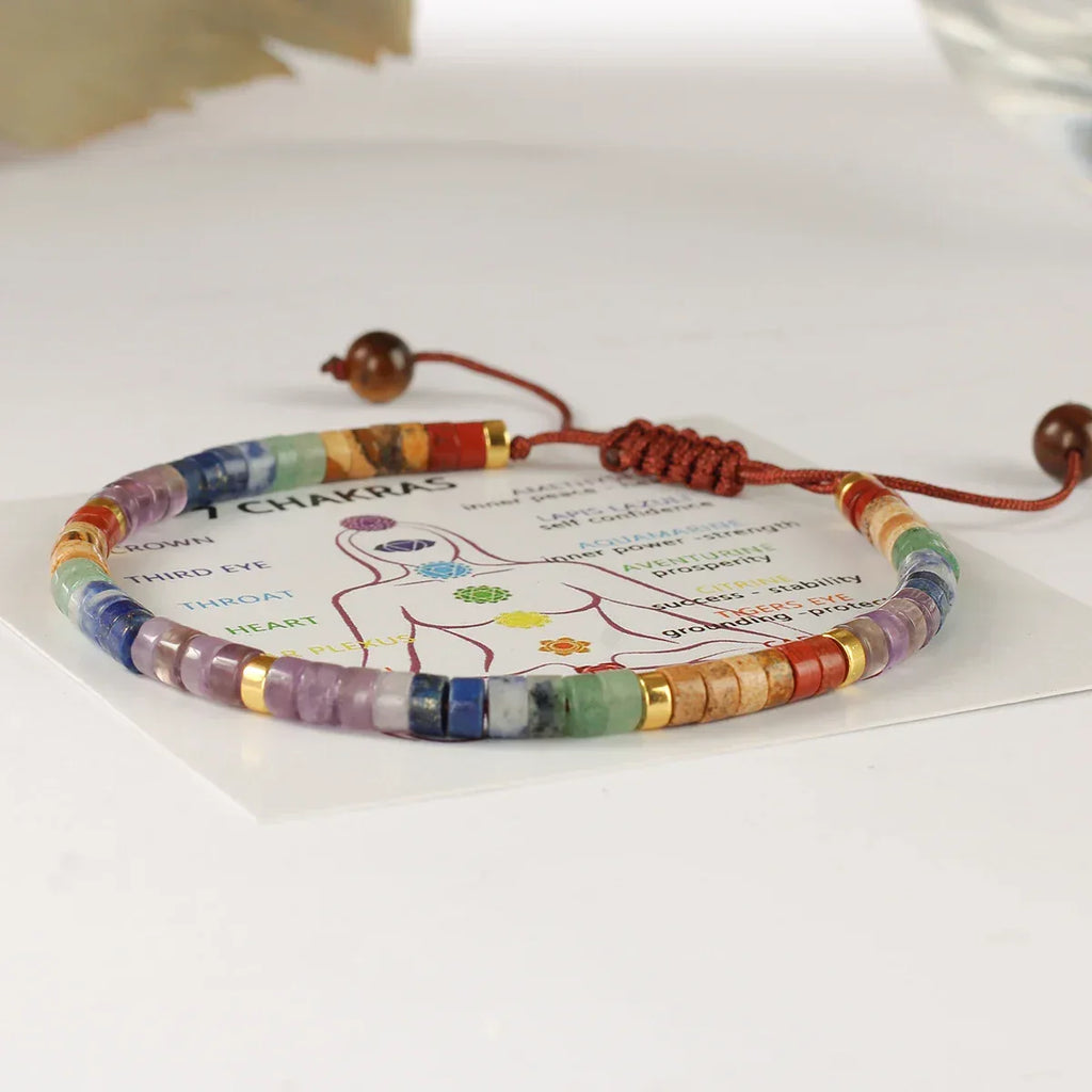 💜 Natural Amethyst 7 Chakra Healing Bracelet: Anxiety Relief Crystal & Yoga Meditation Stone Bangle – Spiritual Purple Gift for Women