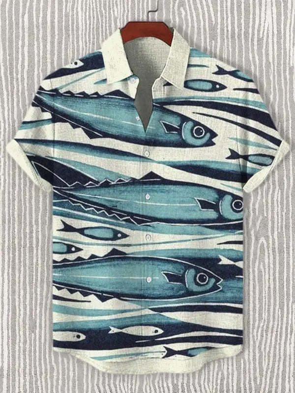 ✨ Coastal Life 3D Panoramic Graphic Shirt: Men’s Ultra-Relaxed Loose Fit Hawaiian Top with High-Definition Seaside Print & Breathable Vacation Fabric (2026 Edition) CSZHB20252816Q