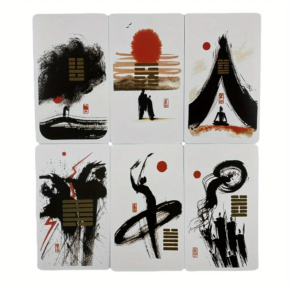 🌸 I Ching Tarot Cards – Wisdom of China 64-Card Oracle Deck, English Visions Divination Edition for Board & Party Games