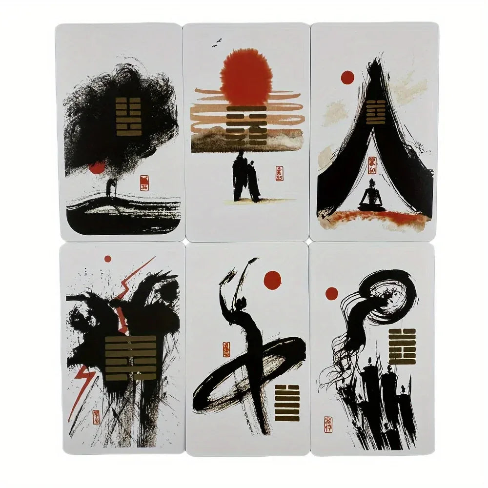 I Ching Tarot Cards - 64-Card Oracle Deck for Wisdom & Divination in English - Perfect for Board & Party Games