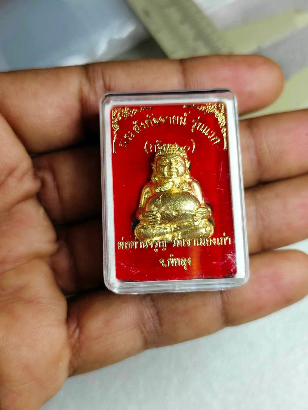 🪷 Phra Sangkachai First Edition – Thong Thip Alloy Amulet by Phra Khru Adulsutthakarn (Pho Than Jaroon), Wat Khao Mueang Kao, Chaiburi, Phatthalung