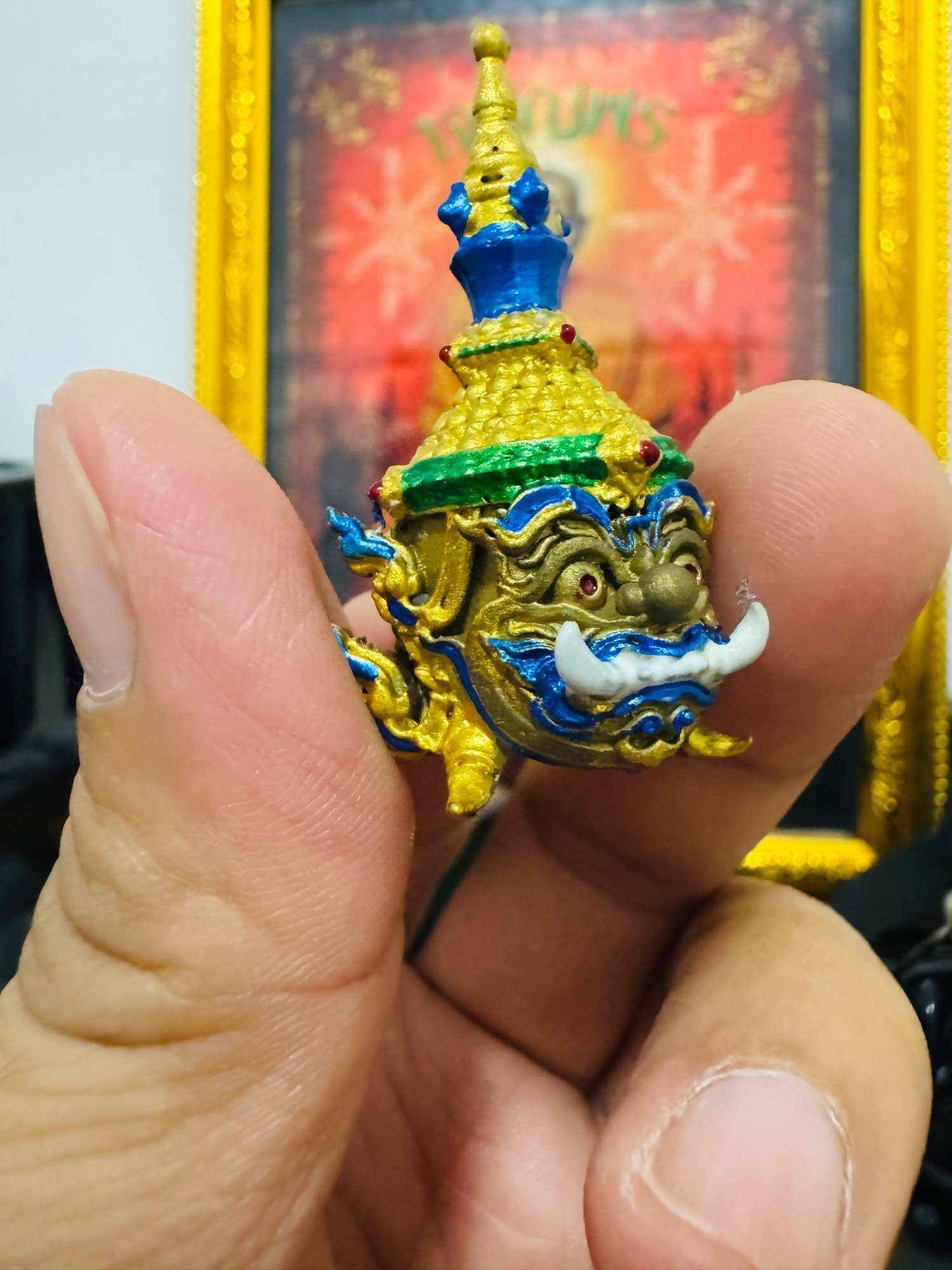 Authentic Thep Kuvennoi Ariyasap Head – Enamel Cast with Clear Serial Estamp from Wat Huay Duan, Nakhon Sawan