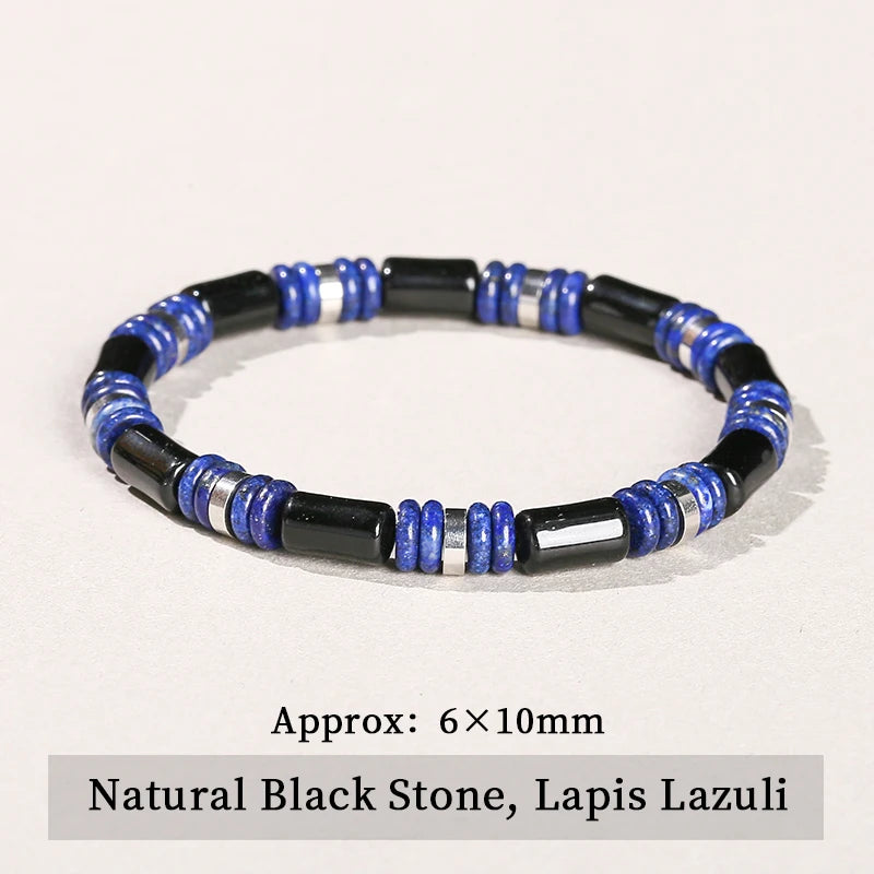 🐯 Natural Yellow Tiger Eye Tube Bracelet: Modern Cylinder Stone Bangle with Stainless Steel – Wealth, Confidence & Energy Jewelry for Men & Women Lapis Lapis