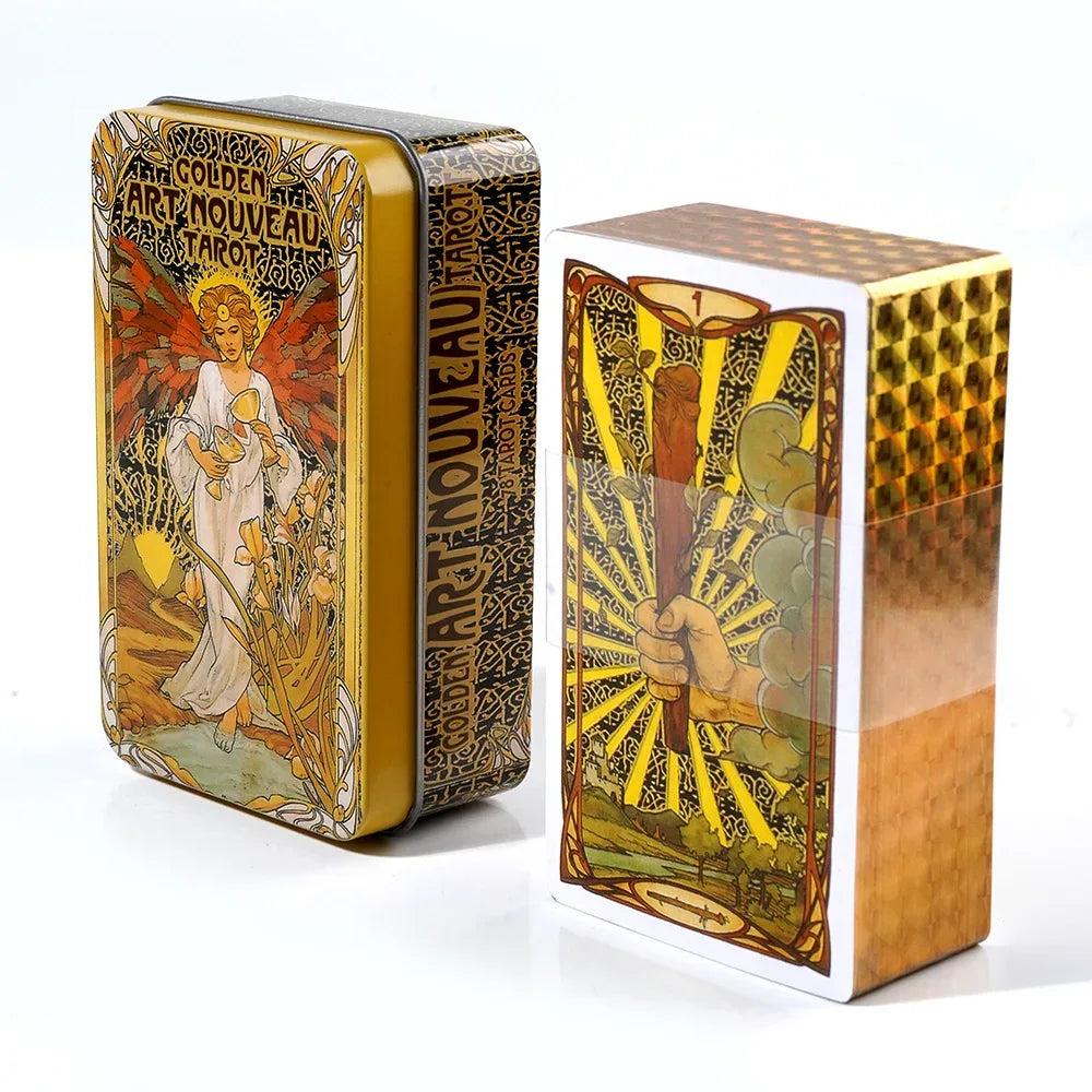 🌙 Moon Compass Tarot Deck – 78 Cards | Gilded Edge | Tin Box | Oracle & Tarot Game | English Edition with Paper Guidebook Silver