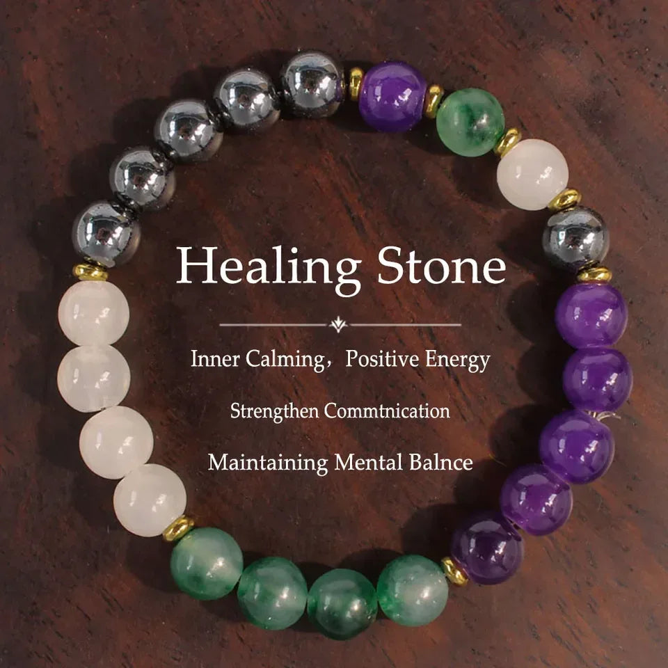 💎 Elegant Natural Healing Crystal Bracelet for Women: Stress & Anxiety Relief Gemstone Jewelry – The Perfect Self-Care Gift for Mom, Grandma & Sister