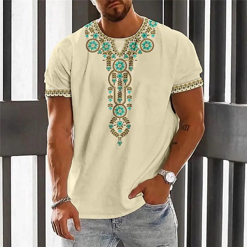 🌍 The Dashiki Street-Heritage T-Shirt: Premium Men’s Vintage Ethnic Tee – High-Definition Traditional Dashiki Print, Breathable Soft-Touch Cotton Blend, and Sophisticated Retro Streetwear Short-Sleeve