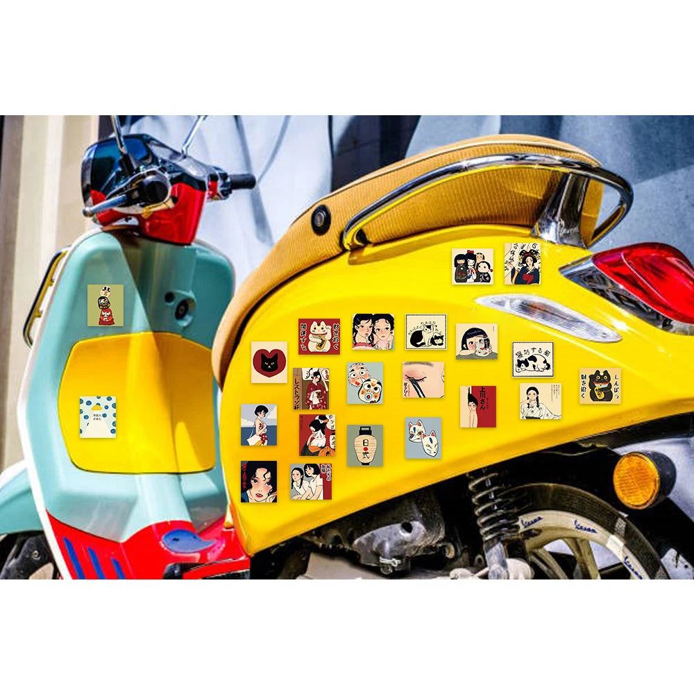 🎨 50pcs Vintage Classic Japanese Anime Scrapbook Stickers – DIY Diary, Laptop, Luggage, Skateboard Graffiti Decals | Free Shipping