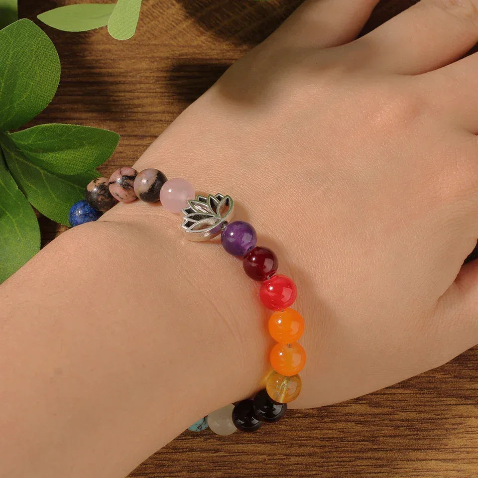 ✨ 7 Chakra Yoga Bracelet for Women – Colorful Summer Beads Bangles Featuring Tiger’s Eye, Lapis Lazuli & Natural Stones – Pulseras Para Mujer