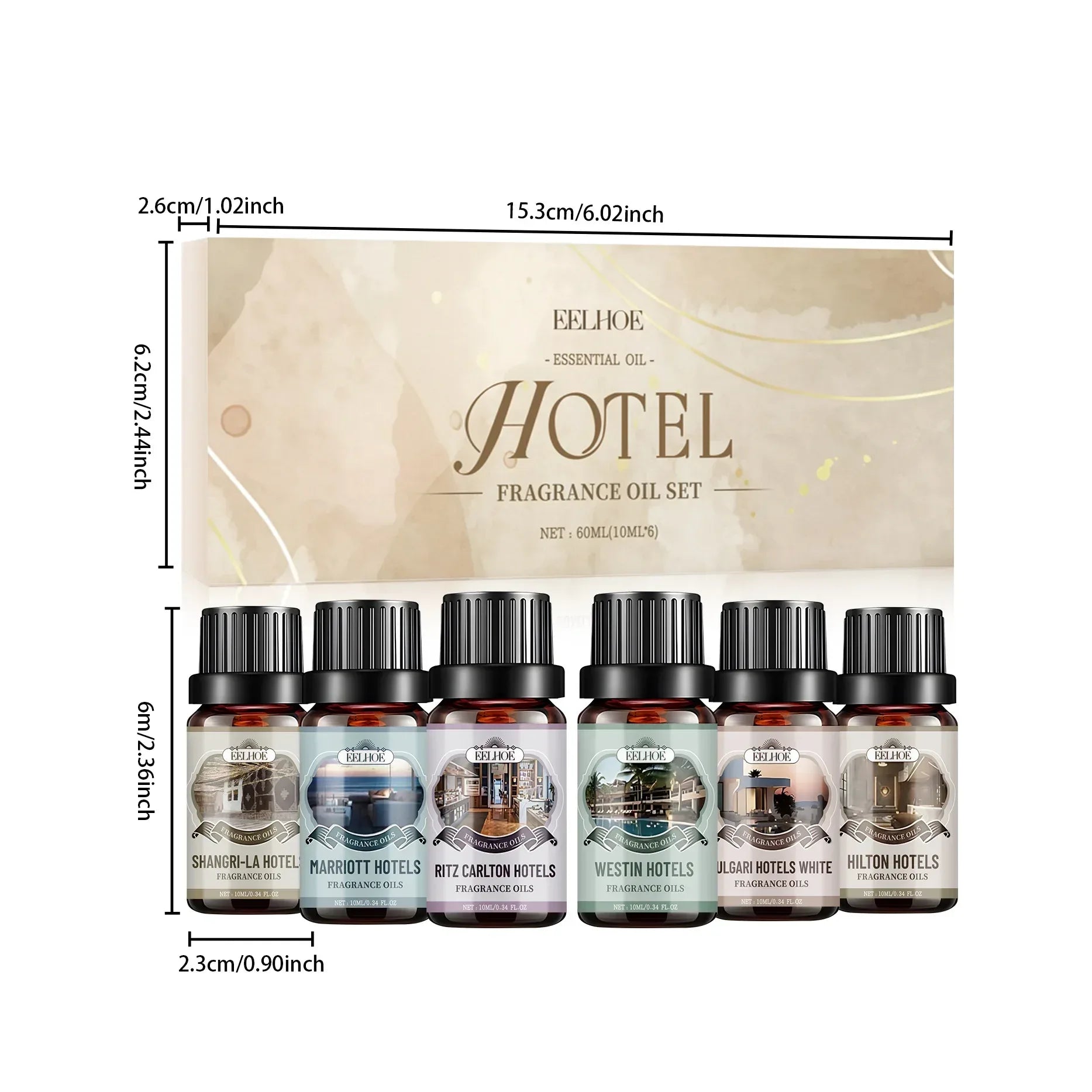🌿 6 Flavor Essential Oils Set - 10ml Natural Aromatherapy for Diffusers, Humidifiers, and Home Wellness