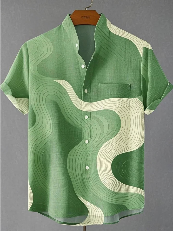🎉 The Chromatic Horizon 3D Masterpiece: Best-Selling Men's Designer Hawaiian Shirt – High-Definition Multi-Color Print, Breathable Premium Linen-Blend, and Sophisticated Outdoor Party Silhouette