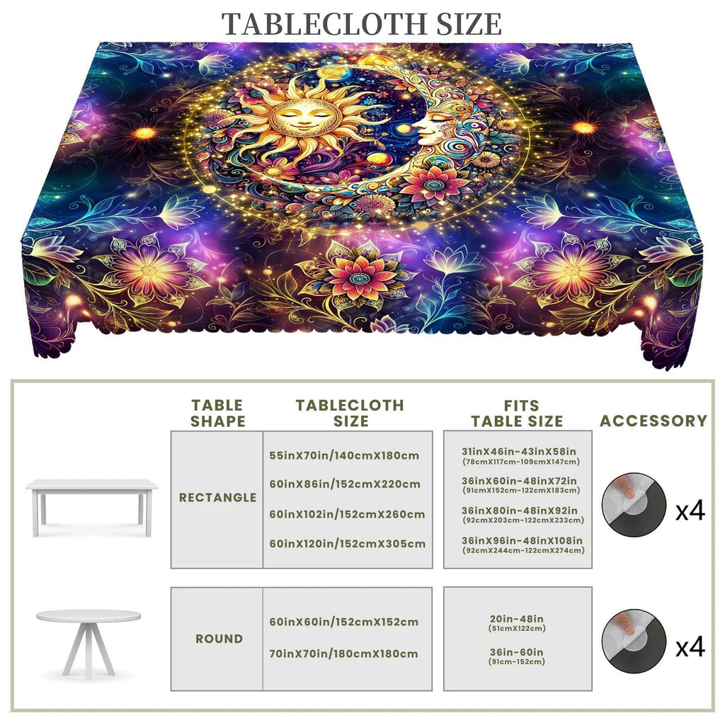 Mystic Tarot Tablecloth - Floral Energy Design with Embossed Edge for Divination and Home Decor