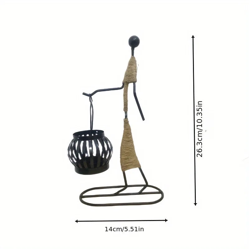 🕯️ Nordic Metal Candlestick – Abstract Character Sculpture Candle Holder | Handmade Figurines for Home Décor & Art Gifts | Free Shipping A