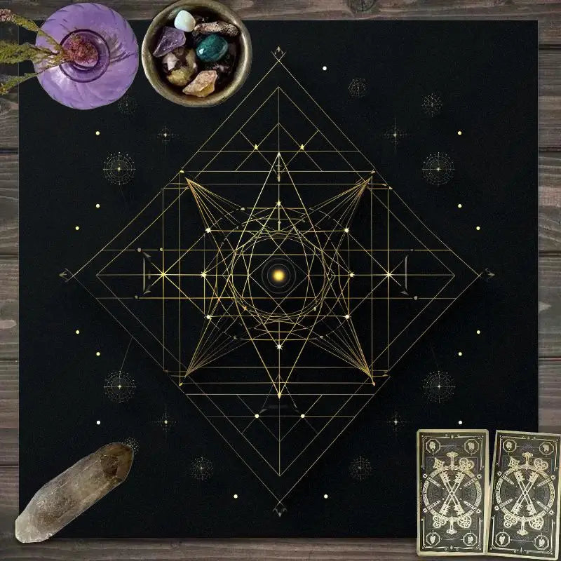 🃏 VIKAMA Star, Moon & Butterfly Tarot Tablecloth – Mysterious Dust-Proof Desk Mat for Tarot Readings, Card Games & Enchanted Home Decoration YLB-667