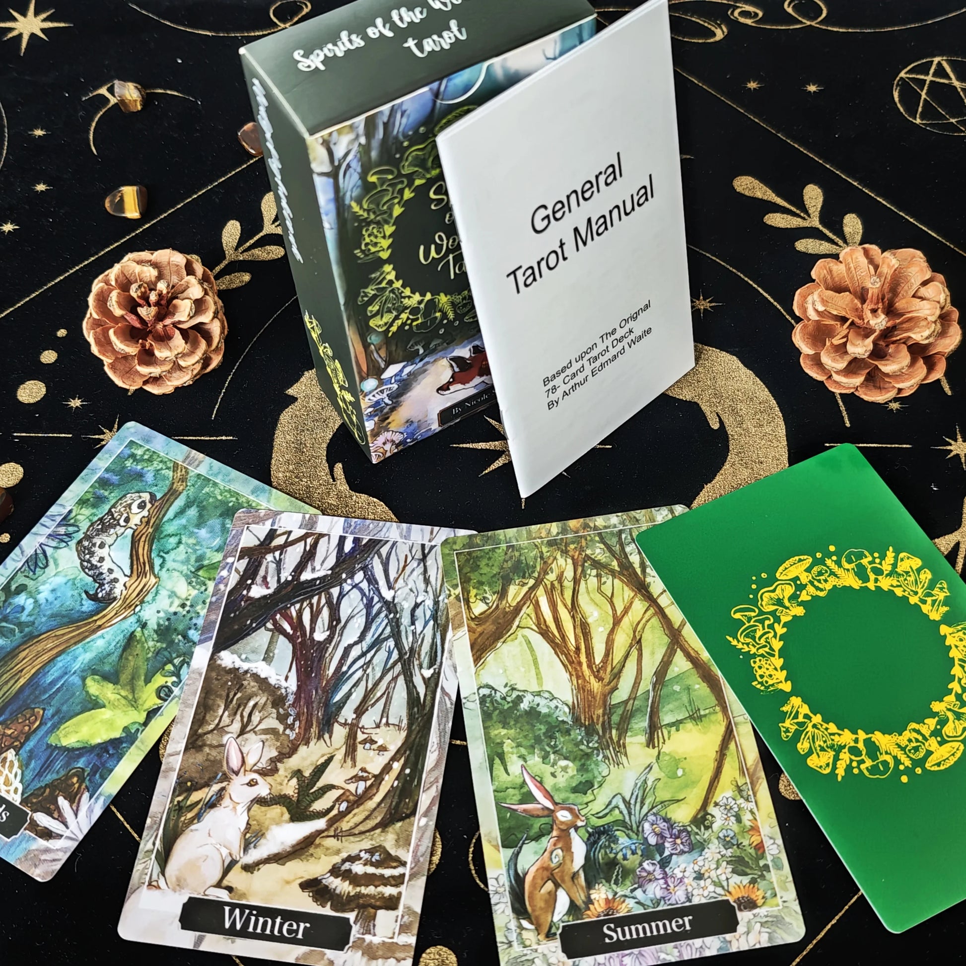 🌿 Spirits of The Woodland Tarot Deck – 78 Full-Color Illustrations + 6 Special Cards | Fully Illustrated Tarot for Beginners & Advanced Readers | Guidebook Included | Standard 12x7 cm Size