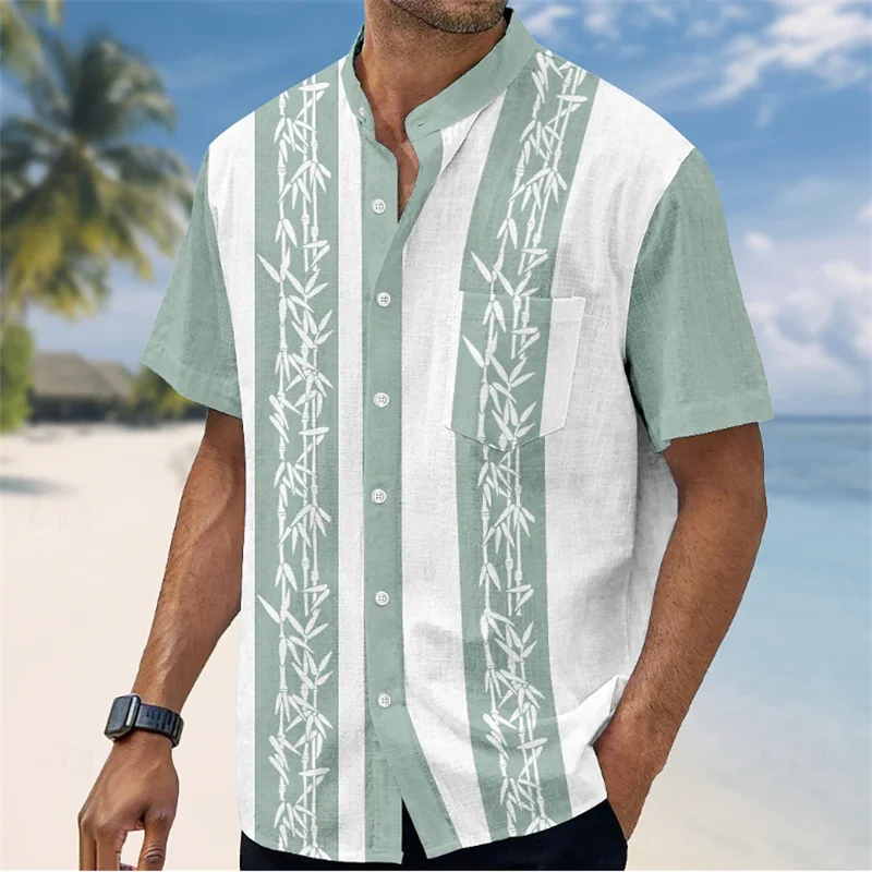🌍 The Ethno-Block 3D Masterpiece: Premium Men’s Ethnic Color-Block Shirt – High-Definition Digital Print, Breathable Short-Sleeve Button-Down (Hemd Herren), and Sophisticated Resort Silhouette
