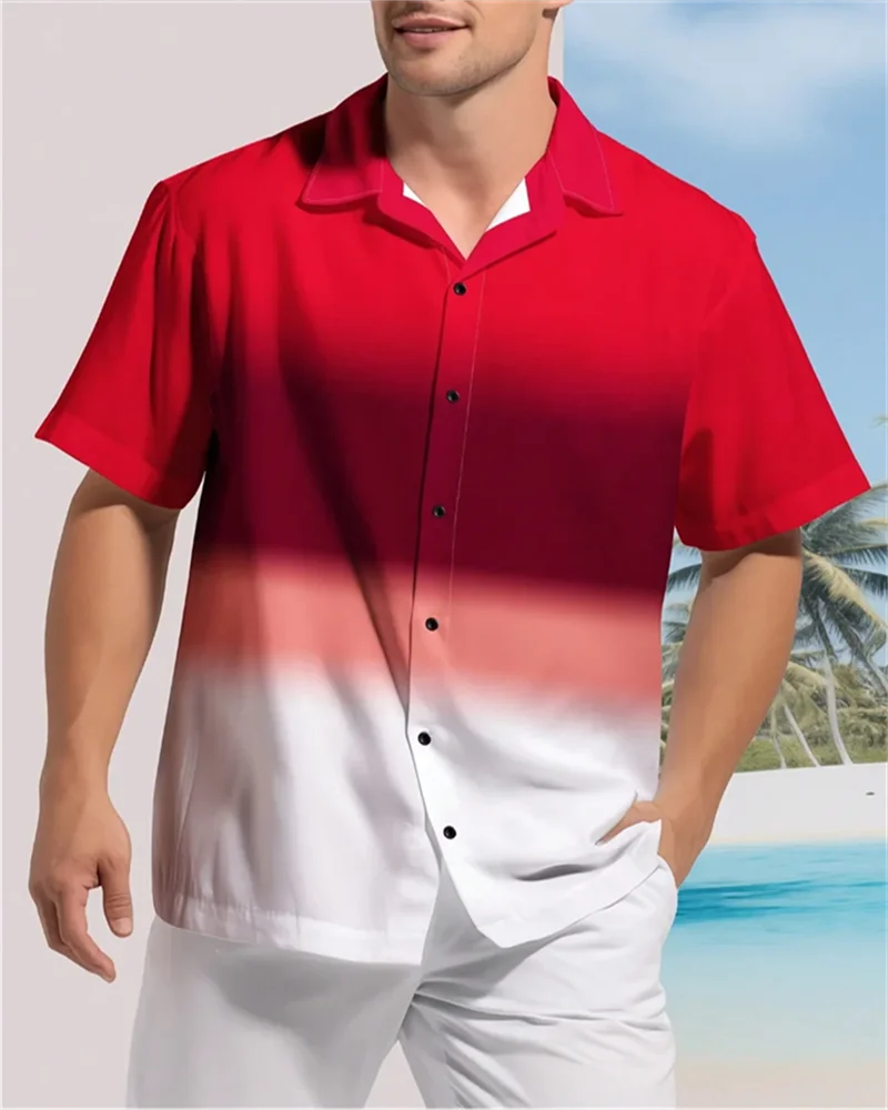 🎨 The Geometric 3D Block Masterpiece: Premium Men's Color-Block Hawaiian Shirt – High-Definition Digital Print, Breathable Short-Sleeve Button-Down, and Inclusive Oversized Silhouette (Up to 5XL)