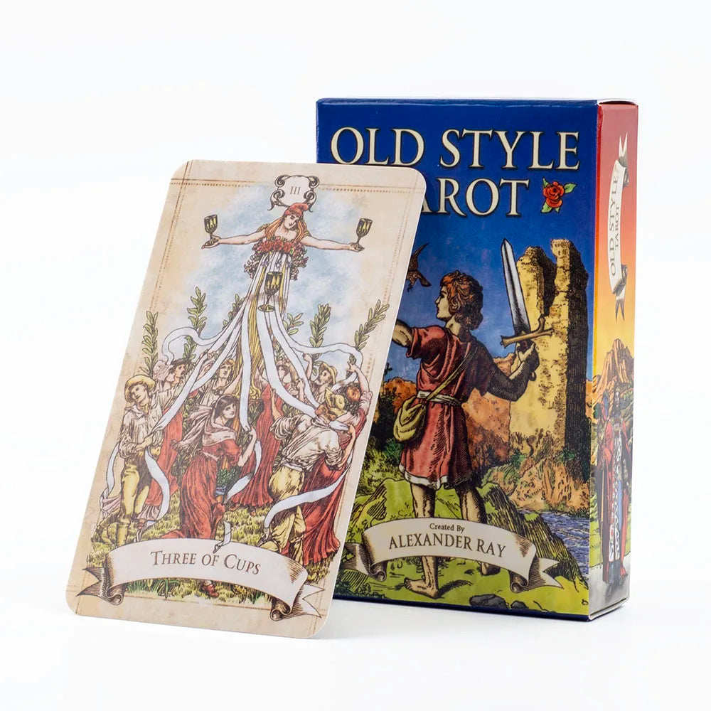 Old Style Tarot – 79-Card Vintage-Inspired English Visions Divination Deck for Board Games and Fortune Telling (10.3x6 cm)