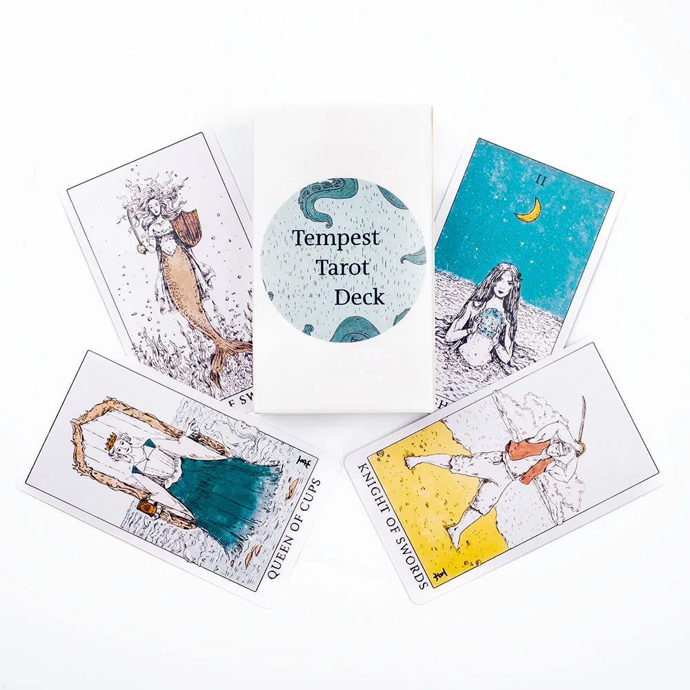 🃏 Tempest Tarot Deck – 78-Card Ocean Themed Deck with Guidebook for Beginners, Party Games, and Divination