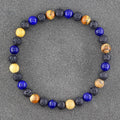 ✨ Natural African Pine Stone Beaded Bracelet – Authentic Picture Stone Bohemian Bangle for Men & Women – Volcanic Elastic Jewelry, Perfect Friendship Gift 13