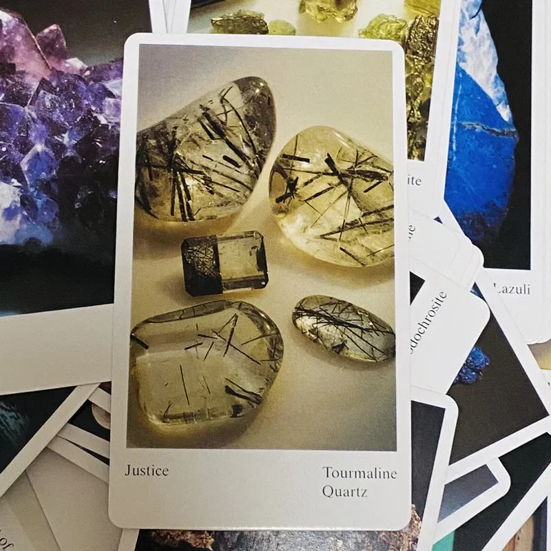 🔮 The Tarot of Gemstones and Crystals – 78-Card Deck with Instruction Booklet, Featuring Photographs of Nature’s Most Beautiful Crystals and Stones, Perfect for Intuitive Divination and Spiritual Connection
