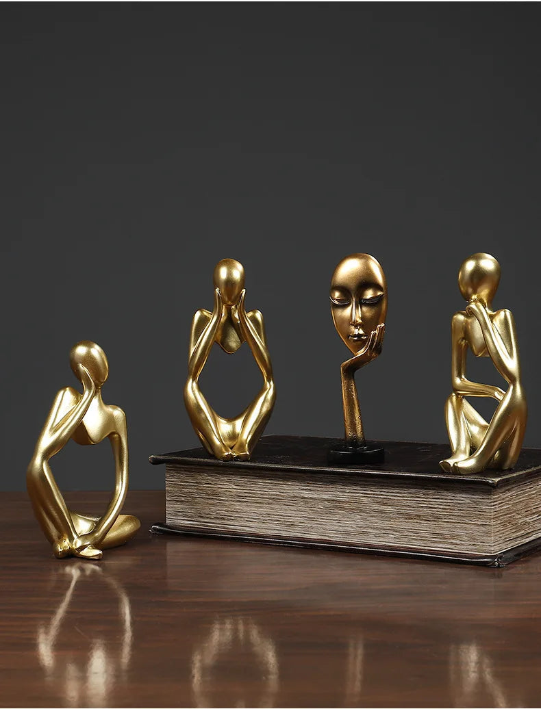 🧘‍♂️ Sand Color The Thinker Abstract Statue – Nordic Style Yoga Figurine for Living Room & Desk Decoration | Maison Home Décor | Free Shipping