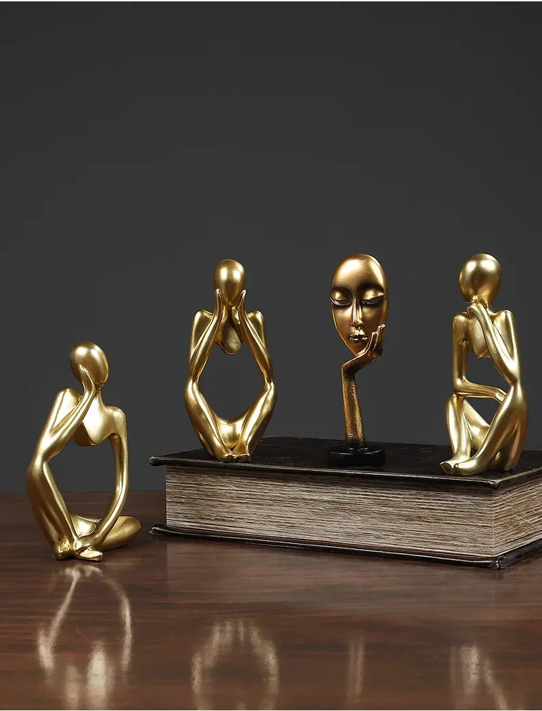 🧘‍♂️ Sand Color The Thinker Abstract Statue – Nordic Style Yoga Figurine for Living Room & Desk Decoration | Maison Home Décor | Free Shipping