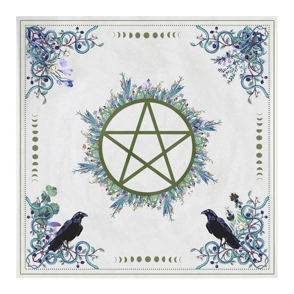 🃏 Mandala Tree of Life Tarot Tablecloth – Sea Velvet Square Butterfly Altar Cloth for Tarot Readings, Terrace Dining & Multi-Purpose Mystic Decor 043