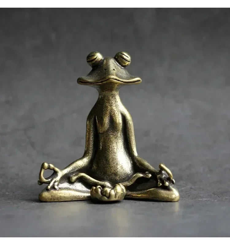 🐸 Retro Copperware Zen Frog Incense Holder – Solid Pure Copper Tea Pet & Aromatherapy Ornament | Handmade Meditation Décor | Free Shipping