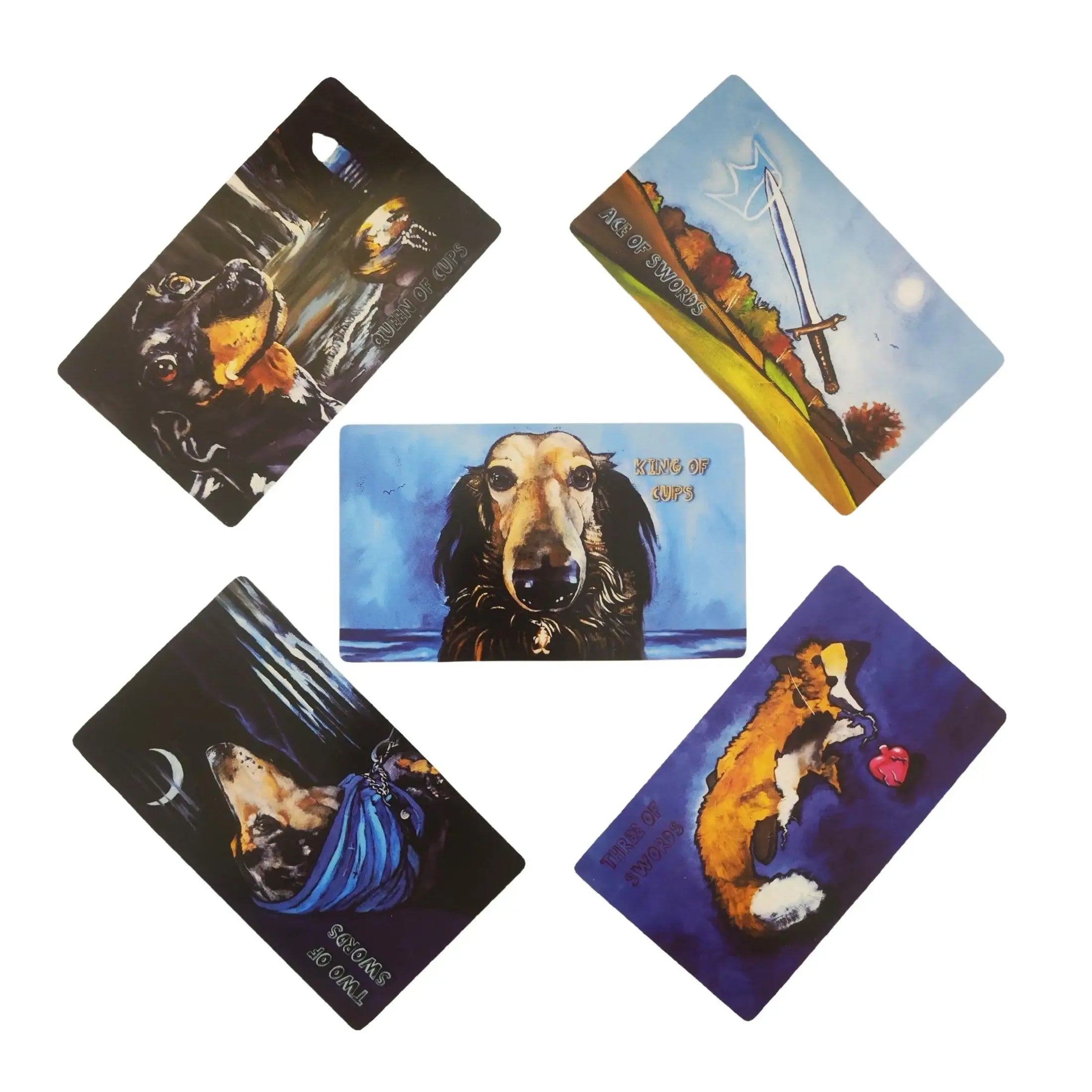 🐾 Low Rider Dachshund Tarot Deck | 78-Card Dachshund-Themed Beginner Tarot with Guidebook, 12x7cm