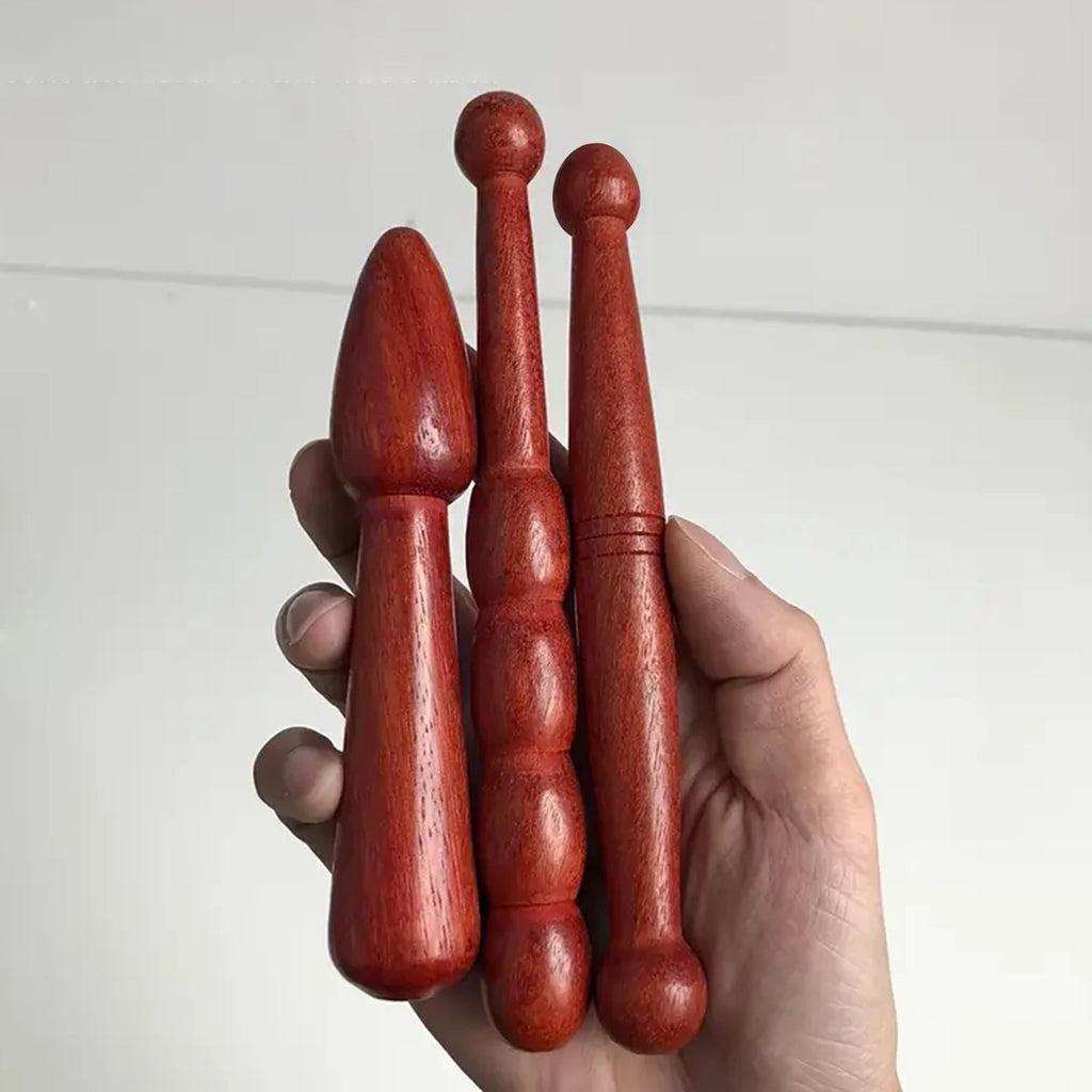 Wood Massage Stick – Natural Rosewood Thai Acupoint Reflexology Tool for Full Body Deep Tissue Relaxation﻿