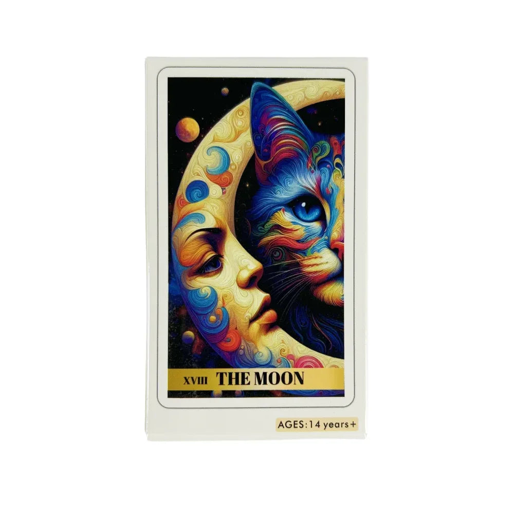 Colorful Cat Tarot Cards Deck - 78-Card Oracle Deck for Divination and Fun Board Games