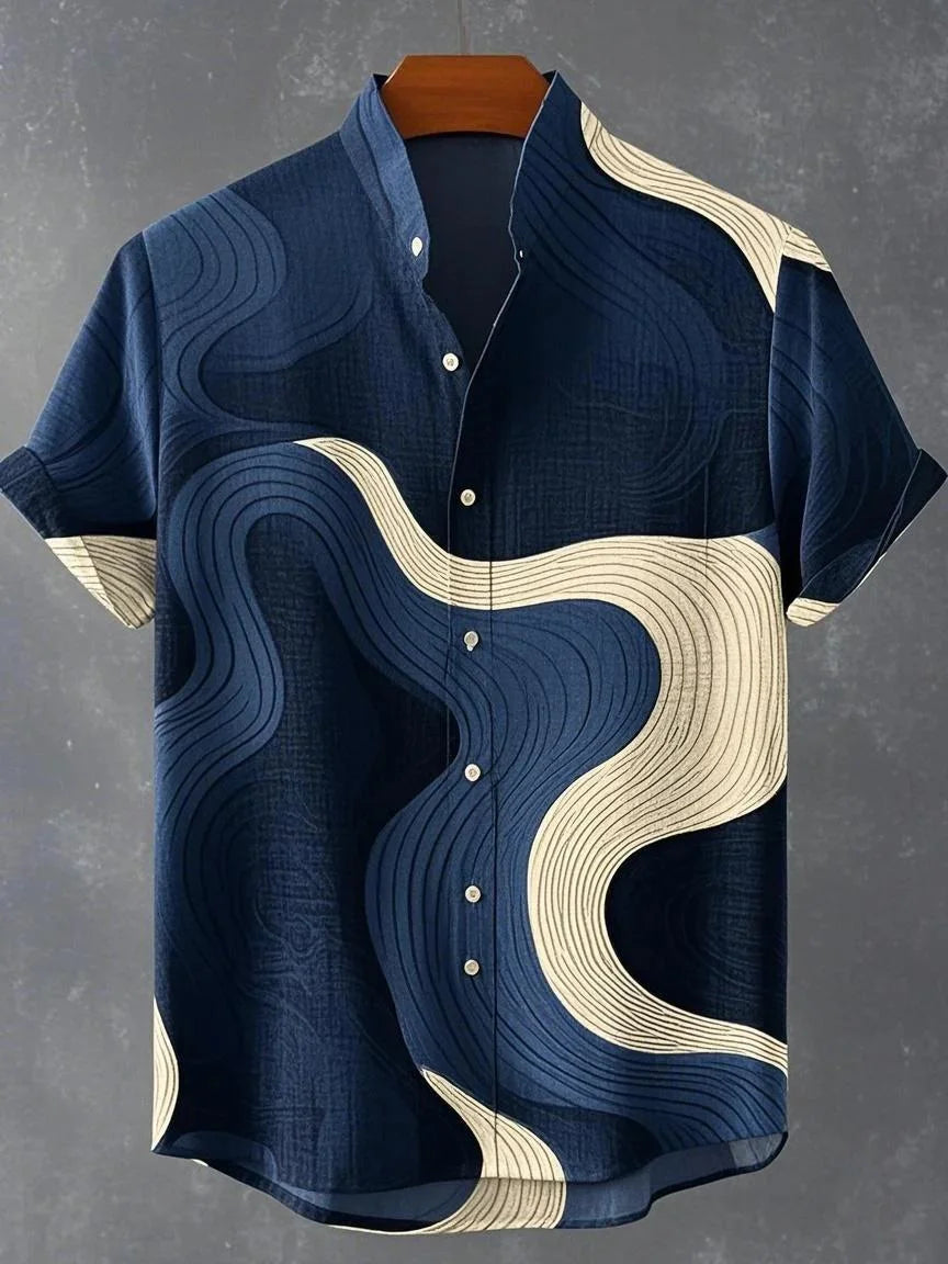 🎉 The Chromatic Horizon 3D Masterpiece: Best-Selling Men's Designer Hawaiian Shirt – High-Definition Multi-Color Print, Breathable Premium Linen-Blend, and Sophisticated Outdoor Party Silhouette DXYM-OL2