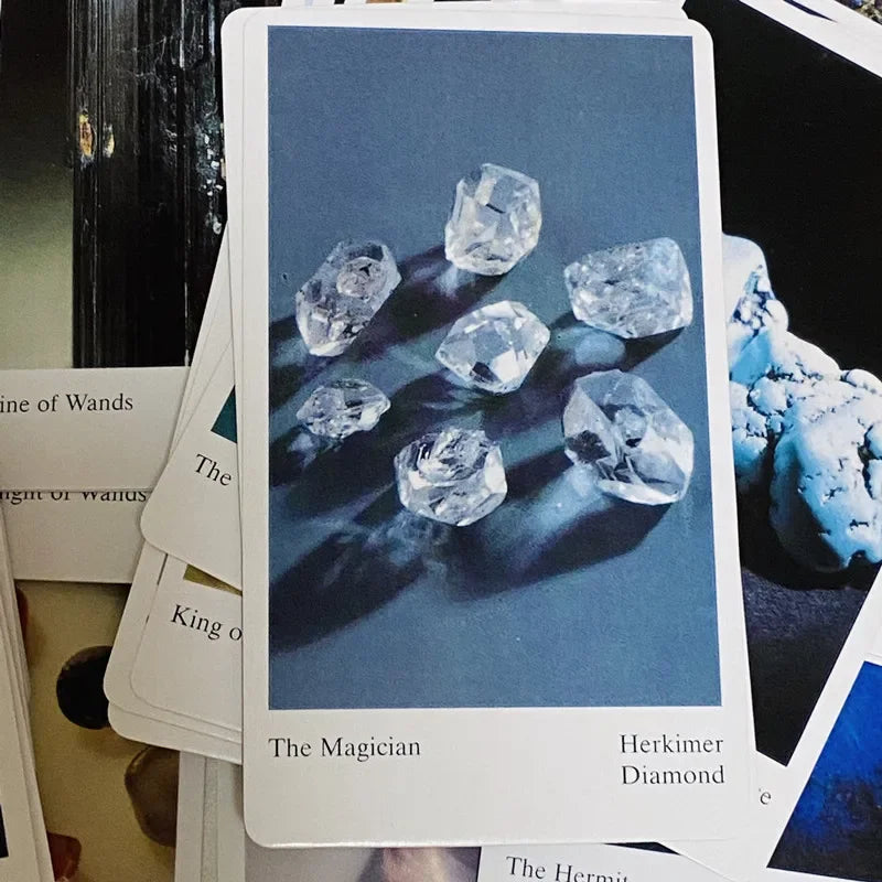 🔮 The Tarot of Gemstones and Crystals – 78-Card Deck with Instruction Booklet, Featuring Photographs of Nature’s Most Beautiful Crystals and Stones, Perfect for Intuitive Divination and Spiritual Connection