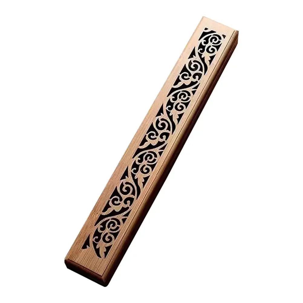 🌿 Natural Bamboo Incense Burner with Laying Plate – Aromatherapy Wooden Box for Incense Storage & Burning | Free Shipping