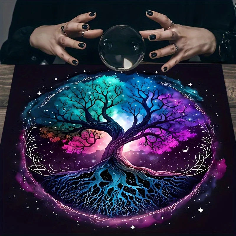 🌳Mystic Tree of Life Tablecloth | Tree Pattern Dining Table Decor & Accessories – Bohemian Style Tarot Card Decor