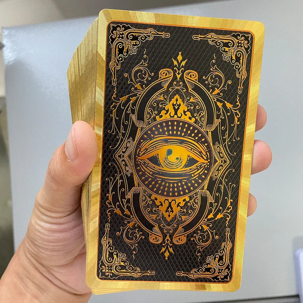 ✨ Spanish and English Golden Foil Tarot Deck – 78 Prophecy Cards | Bilingual Guidebook | 12 x 7 cm | Toro Taro