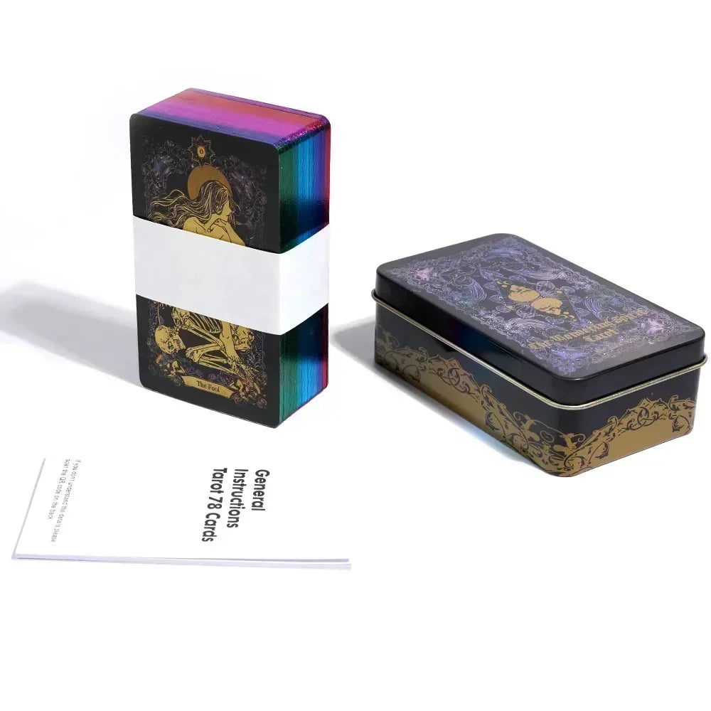 Wondering Spirit Tarot Deck – 78 Gold-Edged Cards in Durable Tin Box