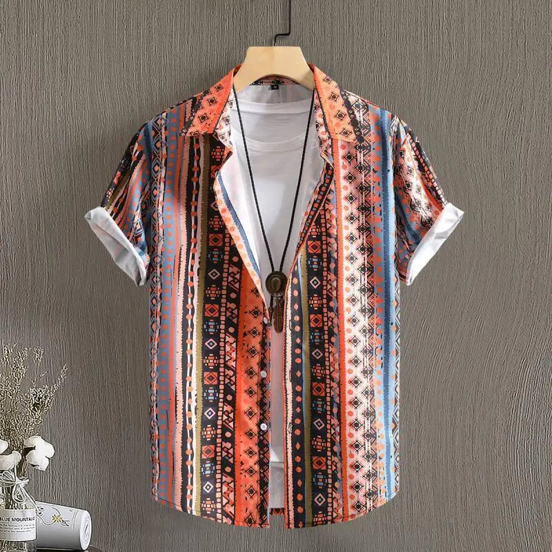 🏝️ The Harajuku-Hibiscus Y2K Masterpiece: Premium Men's Luxury Hawaiian Shirt – Retro Floral Graphic Print, Breathable Short-Sleeve Casual Top, and Signature Harajuku Oversized Silhouette
