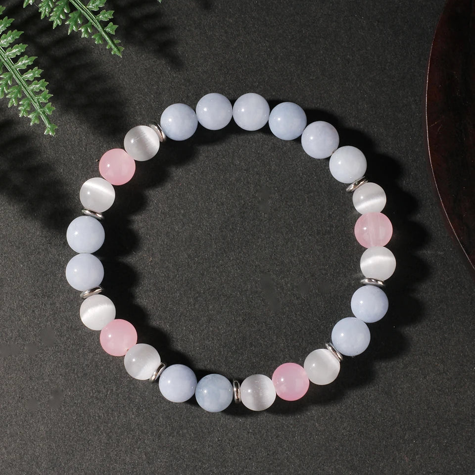 ✨ Elegant Natural Stone Tiger’s Eye Round Bead Bracelet – Four Seasons Striped Colorful Brazalete for Women & Men