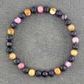 ✨ Natural African Pine Stone Beaded Bracelet – Authentic Picture Stone Bohemian Bangle for Men & Women – Volcanic Elastic Jewelry, Perfect Friendship Gift 32