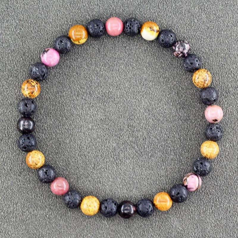 ✨ Natural African Pine Stone Beaded Bracelet – Authentic Picture Stone Bohemian Bangle for Men & Women – Volcanic Elastic Jewelry, Perfect Friendship Gift 32