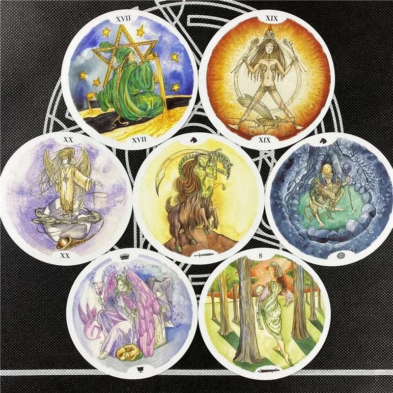 🔄 Circle of Life Tarot Deck – 78 Round Tarot Cards (12 cm) with PDF Guidebook | Connect with Life’s Cycles & Spiritual Wisdom