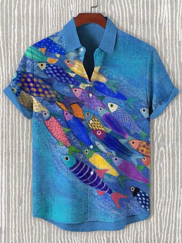 ✨ Coastal Life 3D Panoramic Graphic Shirt: Men’s Ultra-Relaxed Loose Fit Hawaiian Top with High-Definition Seaside Print & Breathable Vacation Fabric (2026 Edition) CSZHB20252816U