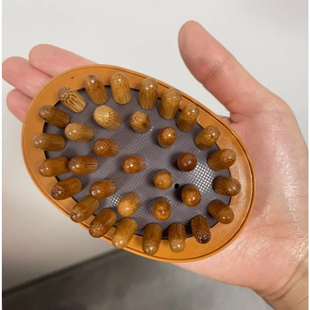 Body Anti-Cellulite Brush – Wooden Essential Oil Spa Air Cushion Massage Hair Comb and Scalp Massage Brush for Body Therapy﻿