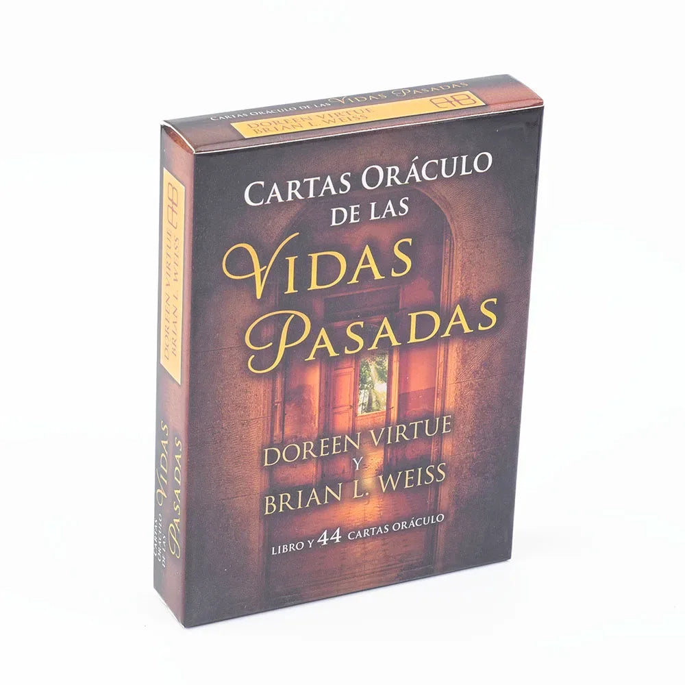 Past Life Oracle Cards - 44-Card Spanish Tarot Deck for Divination and Fortune Telling