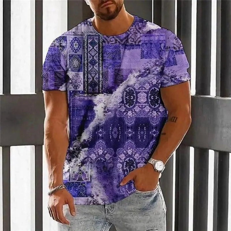 ✨ The Luxury Retro Ethnic Edition: Premium Men’s 3D Printed T-Shirt – High-Definition Colorful Tribal Graphic Print, Breathable Quick-Dry Performance Fabric, and Sophisticated Oversized Luxury Streetwear Tee Tshirt-YSY46995